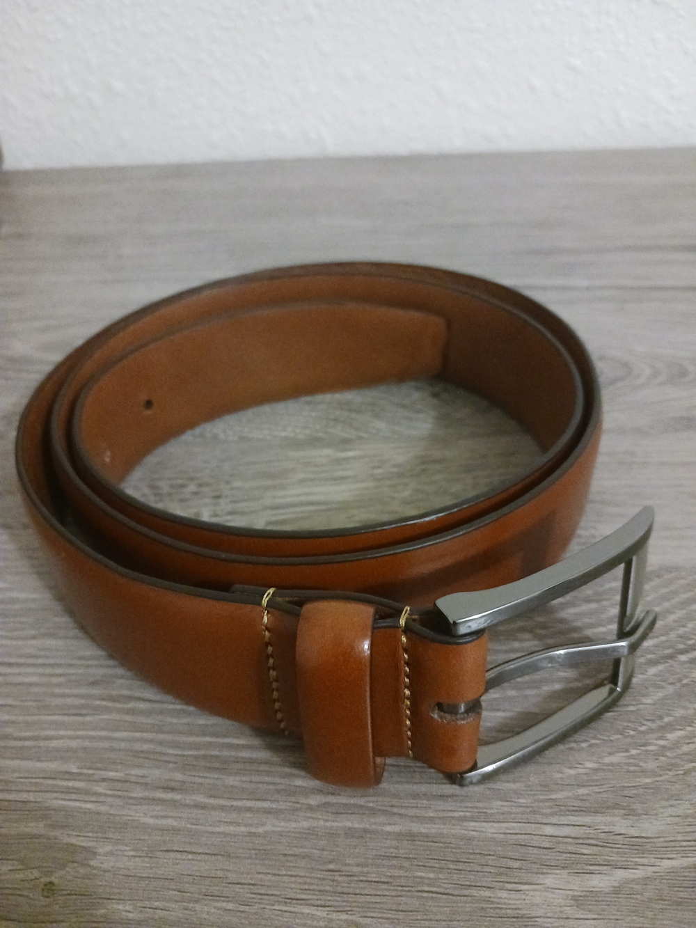 Men's Tan Leather Dress Belt - Classic Style